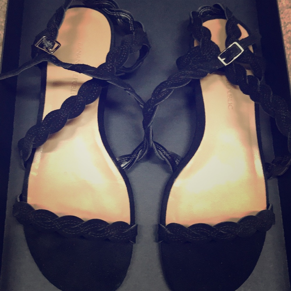 Beautiful woven suede sandles by Banana Republic.